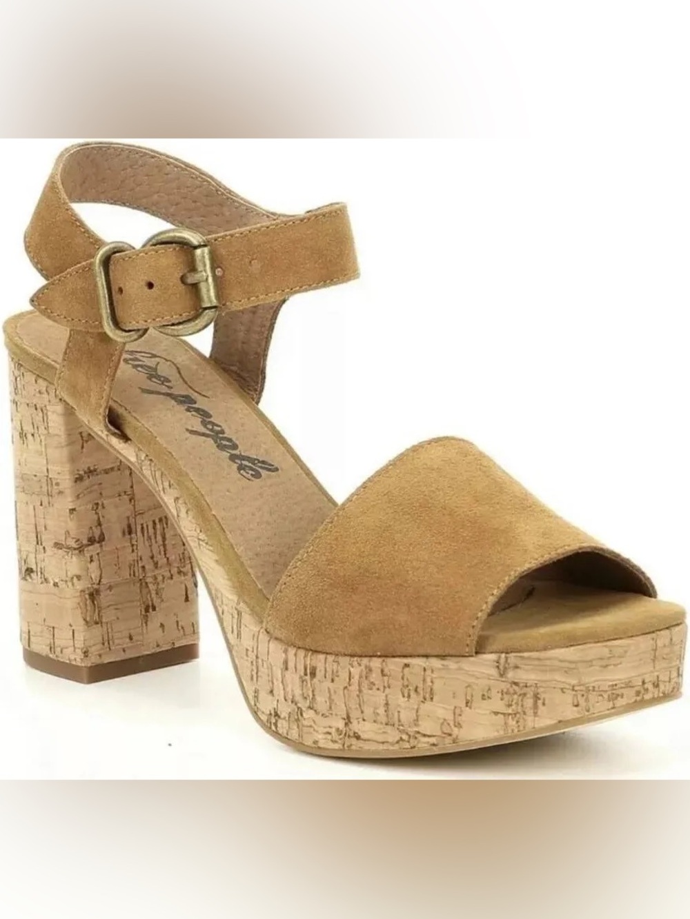 Free People Suede Platform Sandal - Tan Size 41 Like New
